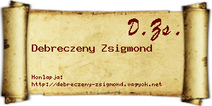 Debreczeny Zsigmond névjegykártya
