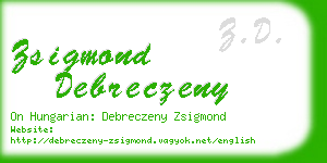 zsigmond debreczeny business card